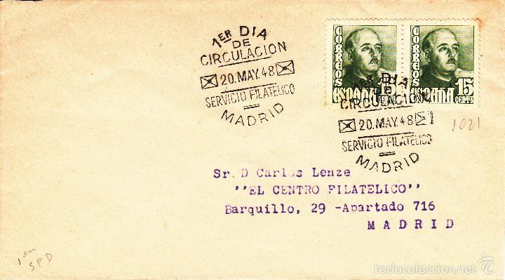Sellos: SPD - SOBRE PRIMER DIA GENERAL&Iacute;SIMO -1948 - Foto 1