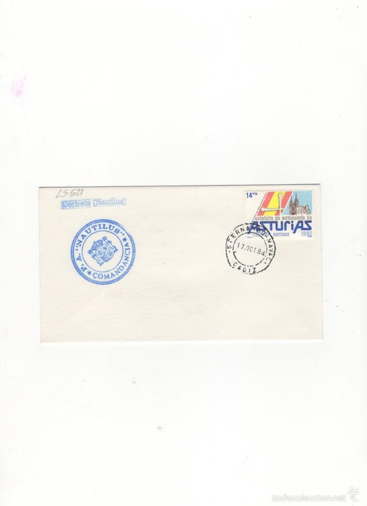Sellos: SOBRE. CORBETA NAUTILUS, -COMANDANCIA -,CADIZ, 1984. - Foto 1