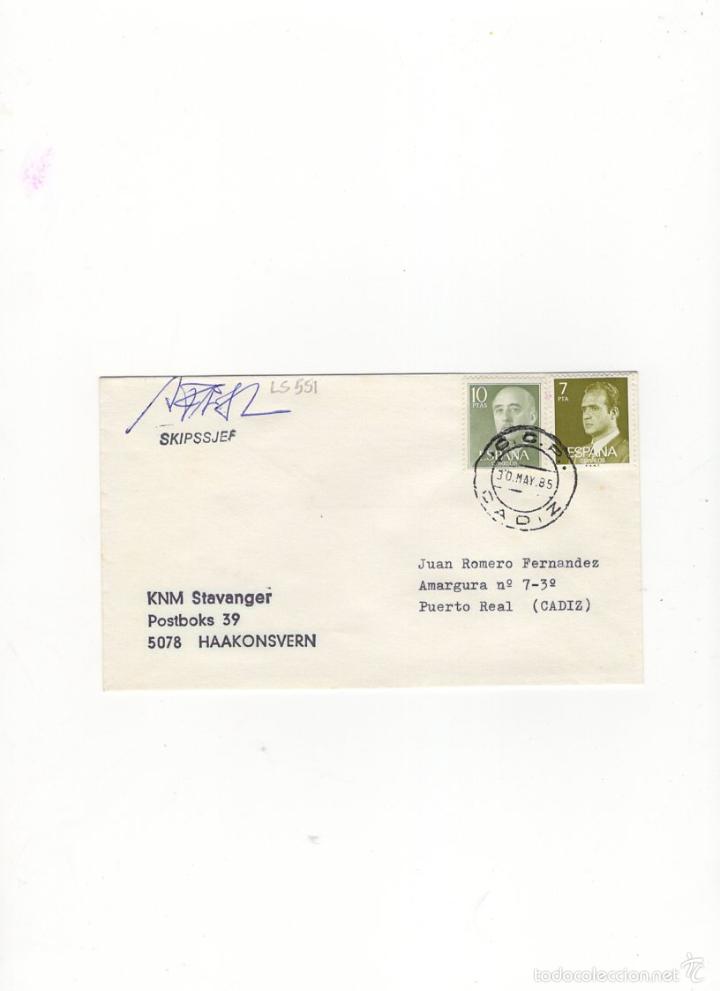 Sellos: SOBRE. KNM STAVANGER, HAAKONSVERN, 1985. - Foto 1