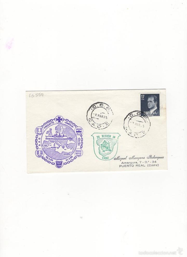 Sellos: SOBRE. AGG FREGATTE EMDEN, ESPA&Ntilde;A, 1985. - Foto 1
