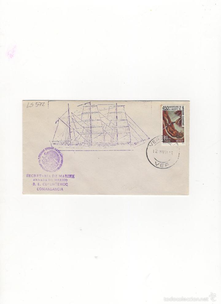 Sellos: SOBRE. B.E. CUAUHTEMOC, ARMADA DE MEXICO, COMANDANCIA, MEXICO, 1978. - Foto 1