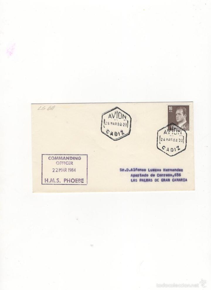 Briefmarken: SOBRE.COMMANDING OFFICER , H.M.S. PHOEBE, ESPA&Ntilde;A,1984.