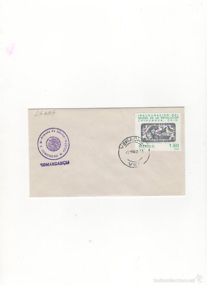 Sellos: SOBRE. B.E COMODORO M.AZUETA, COMANDANCIA, VERACRUZ, 1982. - Foto 1