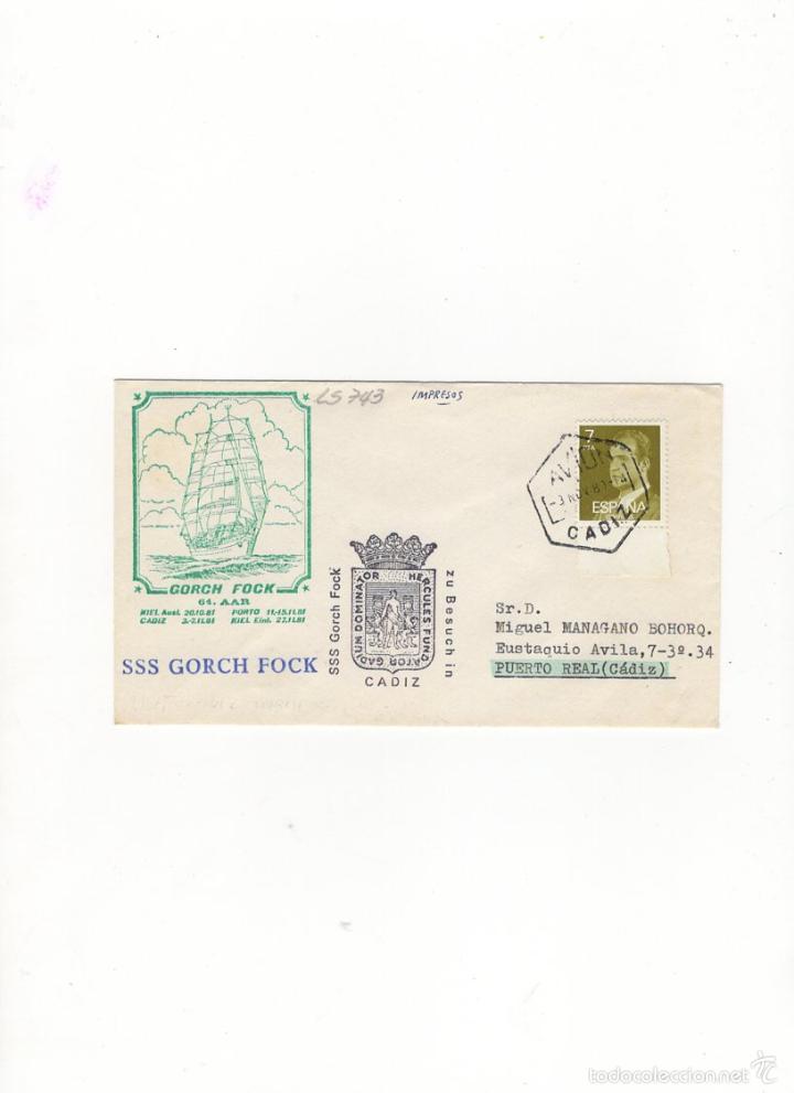 Sellos: SOBRE. SSS GORCH FOCK, HEIMATHAFEN, KIEL, 1981. - Foto 1