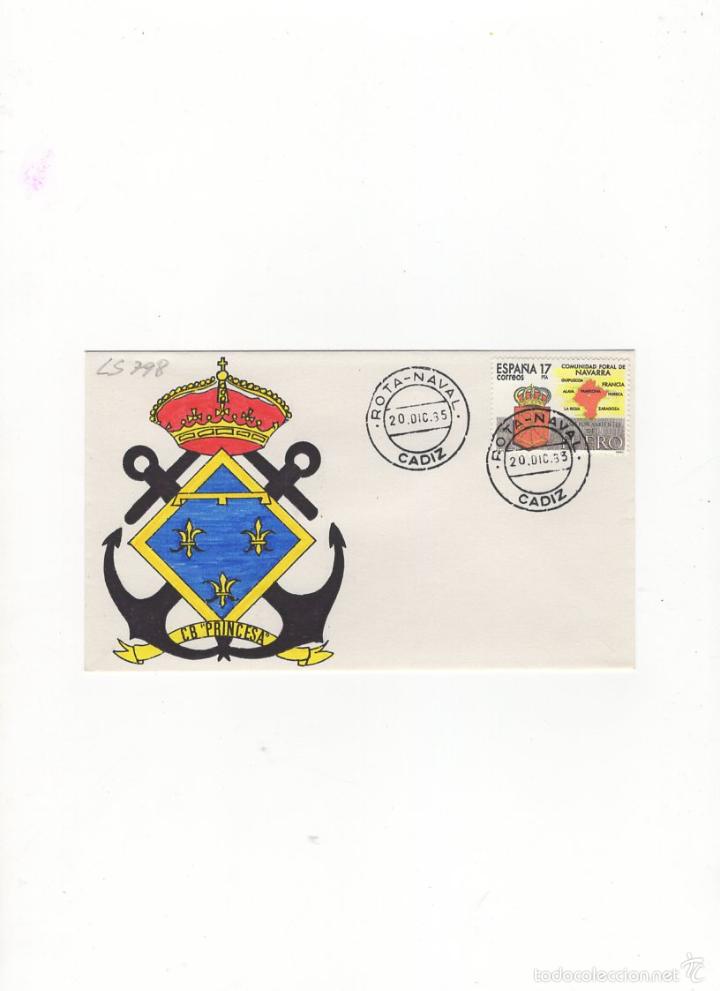 Sellos: SOBRE. CB &acute;&acute;PRINCESA&acute;&acute;, ROTA NAVAL CADIZ, 1985. - Foto 1