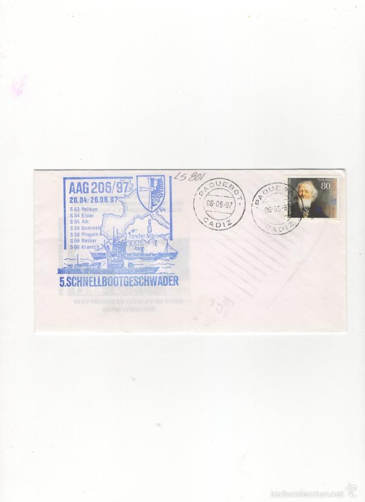 Sellos: SOBRE. AAG 206/97, 5. SCHNELLBOOTGESCHWADER, 1997. - Foto 1