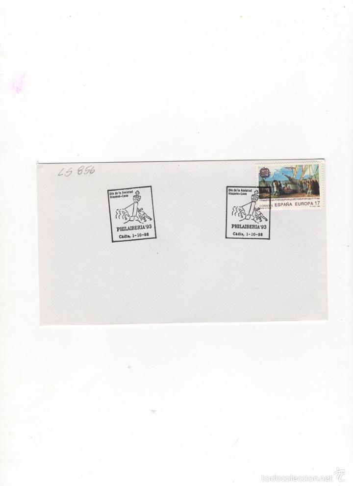 Timbres: SOBRE. PHILAIBERIA`93, DIA DE LA AMISTAD HISPANO- LUSA, CADIZ, 1993.