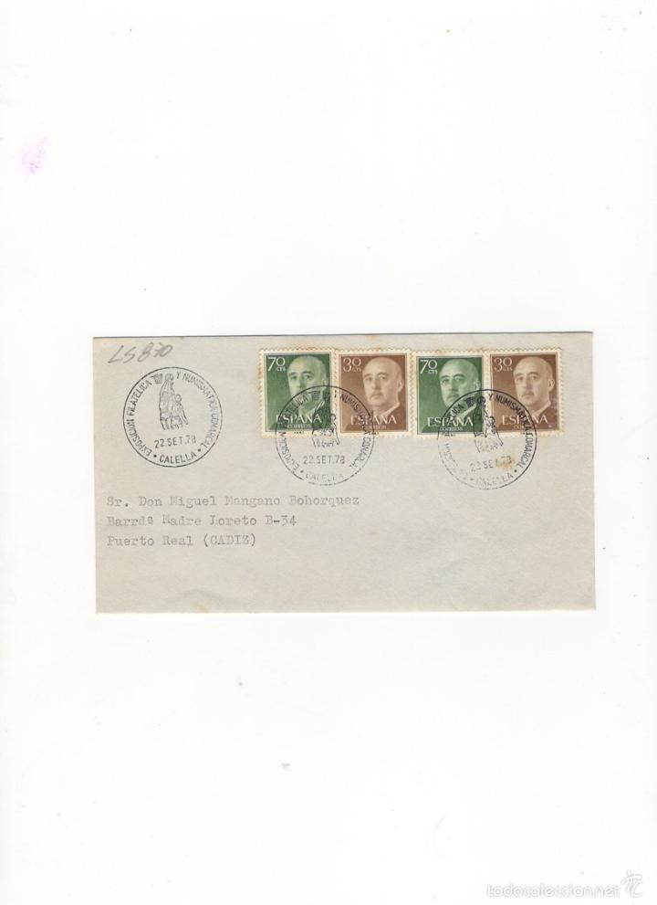 Sellos: SOBRE. EXPOSICION FILATELICA Y NUMISMATICA, COMARCAL, CALELLA, 1978. - Foto 1