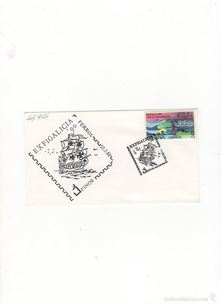 Sellos: SOBRE. EXFIGALICIA&acute;90, FERROL. 1990. - Foto 1