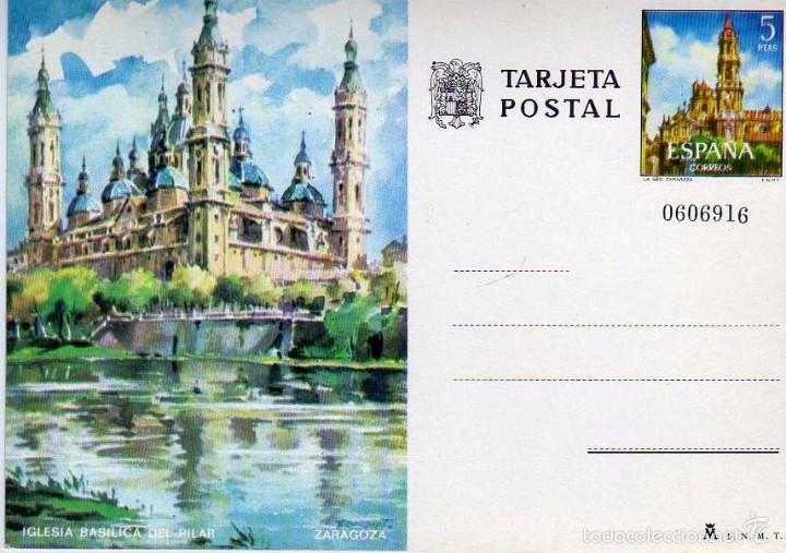 Sellos: POSTAL BASILICA DEL PILAR DE ZARAGOZA - Foto 1