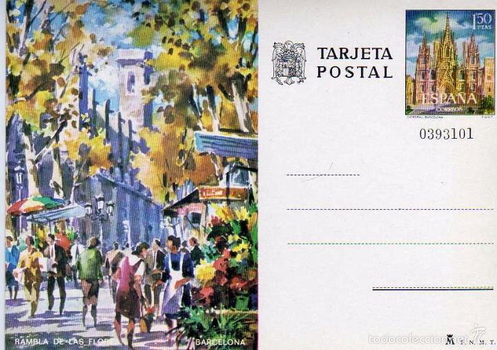 Sellos: POSTAL RAMBLA DE LAS FLORES BARCELONA - Foto 1