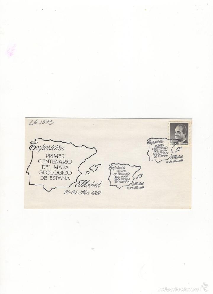Sellos: SOBRE. PRIMER CENTENARIO DEL MAPA GEOLOGICO DE ESPA&Ntilde;A, MADRID, 1982. - Foto 1