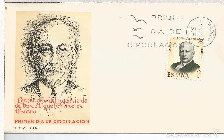 Sellos: MADRID FDC SPD 1970 MIGUEL PRIMO DE RIVERA GENERAL - Foto 1