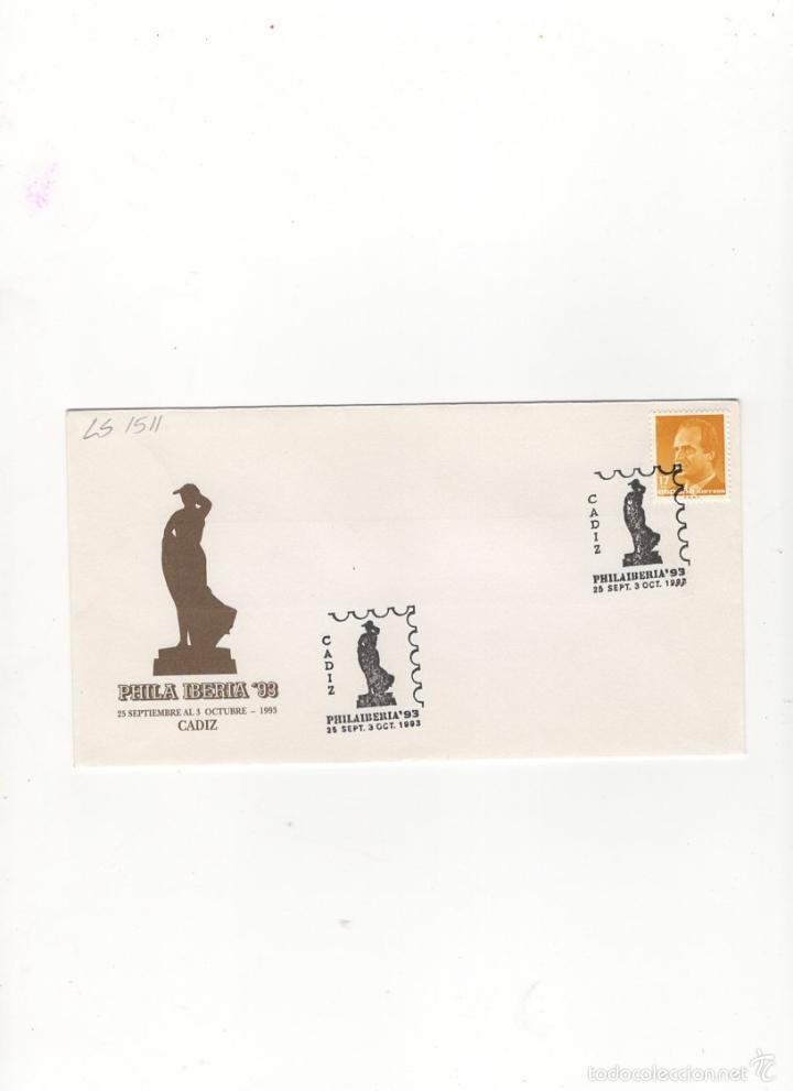 Sellos: SOBRE. PHILAIBERIA&acute;93, CADIZ, 1993. - Foto 1