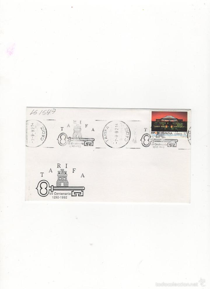 Sellos: SOBRE. VII CENTENARIO TARIFA, 1992. - Foto 1