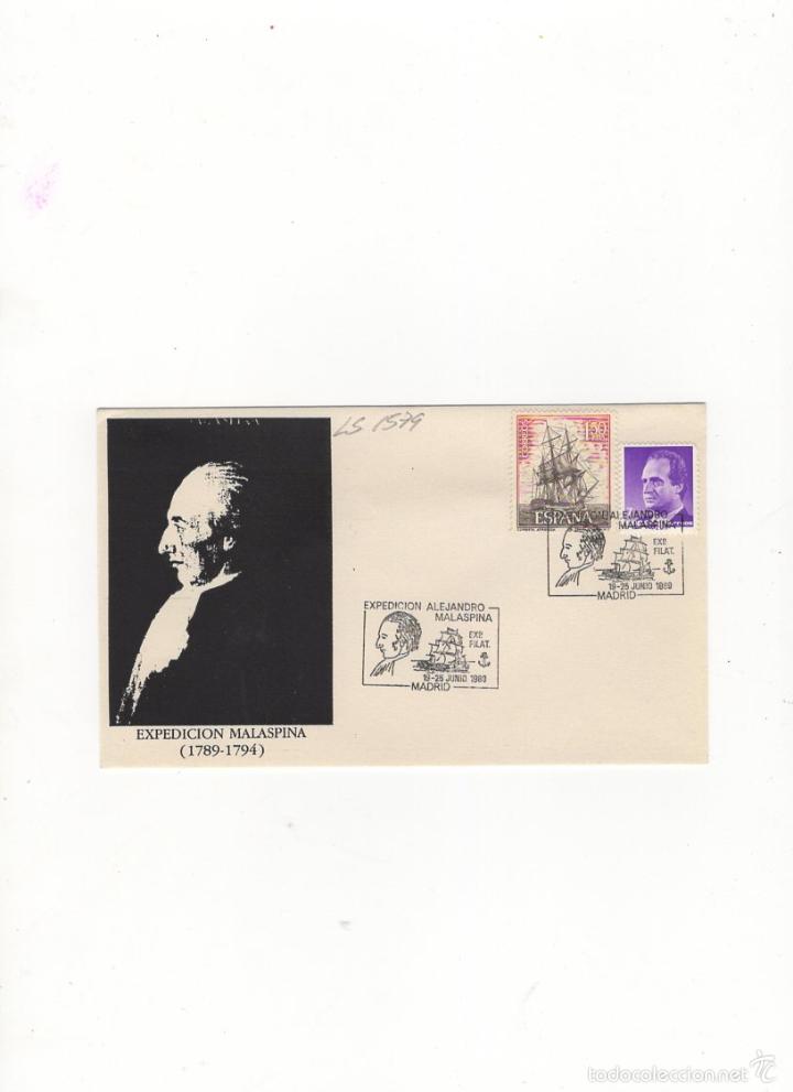 Sellos: SOBRE. EXPEDICION ALEJANDRO MALASPINA, MADRID, 1989. - Foto 1