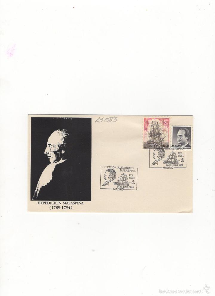 Sellos: SOBRE. EXPEDICION ALEJANDRO MALASPINA, MADRID, 1989. - Foto 1