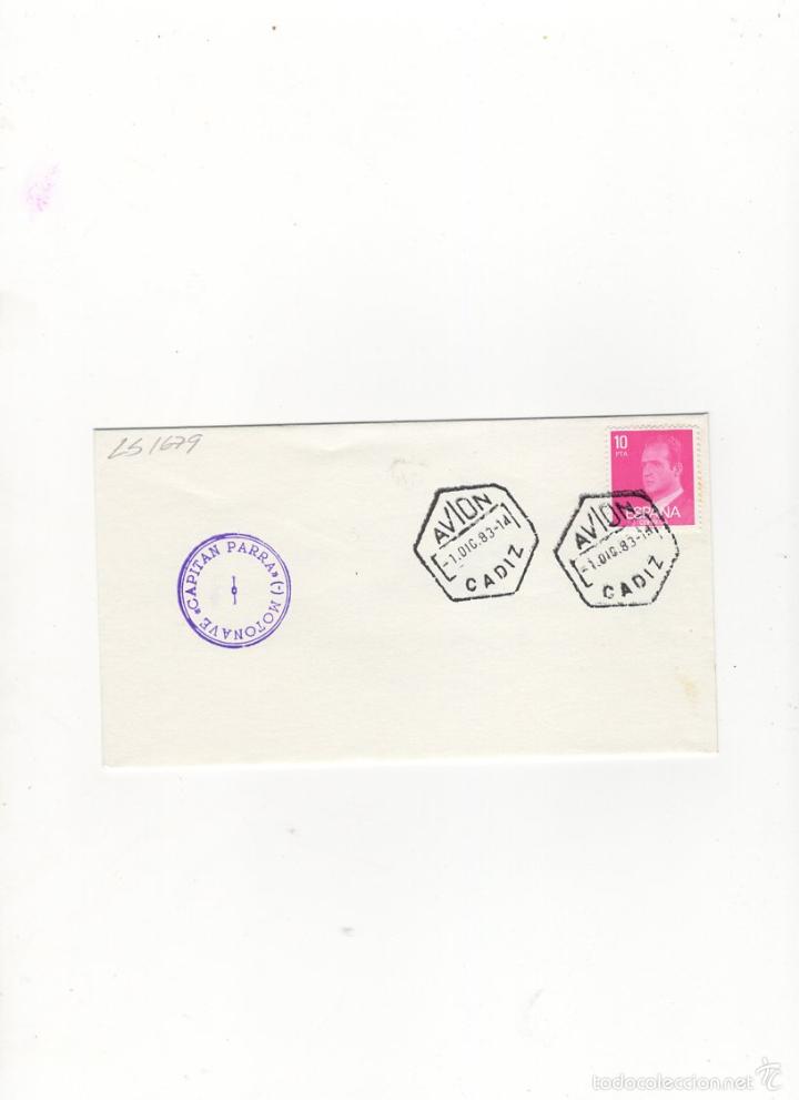 Sellos: SOBRE. CAPITAN PARRA, MOTONAVE, CADIZ, 1983. - Foto 1
