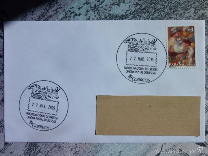 Stamps: OFICINA POSTAL DE BIESCAS 2015 - PARQUE NACIONAL DE ORDESA - AGUILA, CORZO.