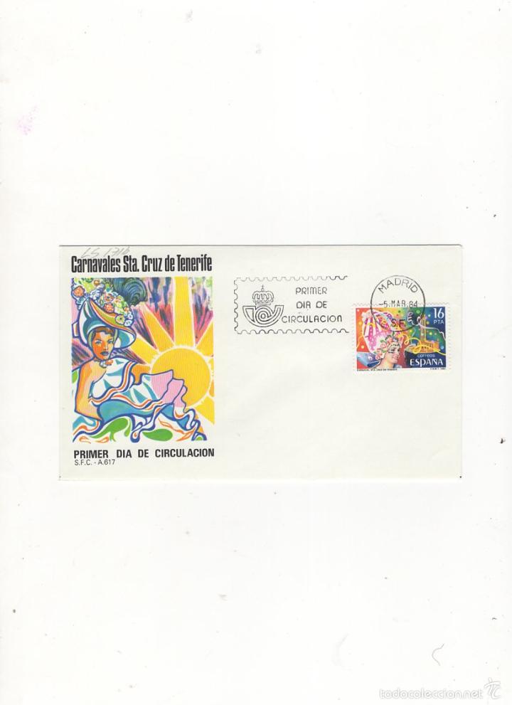 Sellos: SOBRE PRIMER DIA DE CIRCULACION, CARNAVALES SANTA CRUZ DE TENERIFE, MADRID, 1984.