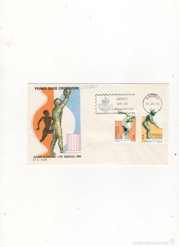 Sellos: SOBRE PRIMER DIA DE CIRCULACION, JUEGOS OLIMPICOS LOS ANGELES, MADRID, 1984.