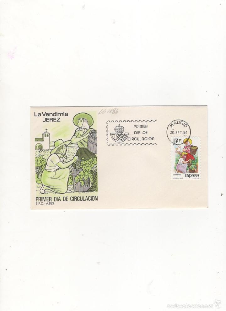 Briefmarken: SOBRE PRIMER DIA DE CIRCULACION, LA VENDIMIA, JEREZ, MADRID, 1984.