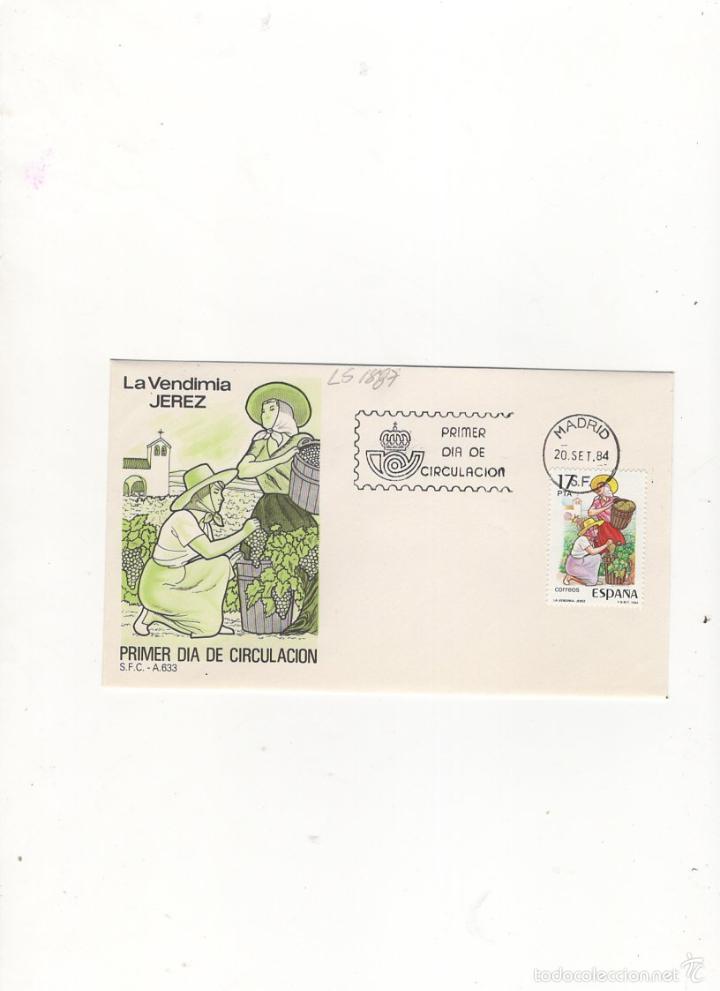Briefmarken: SOBRE PRIMER DIA DE CIRCULACION, LA VENDIMIA, JEREZ, MADRID, 1984.
