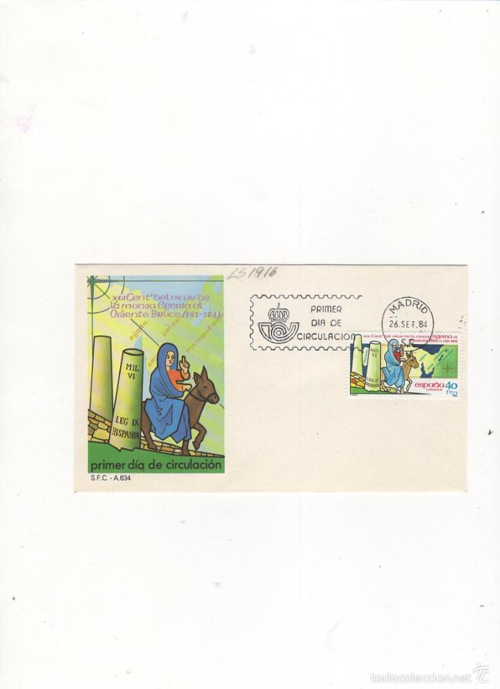 Briefmarken: SOBRE PRIMER DIA DE CIRCULACION, XVI CENT&ordm; VIAJE DE MONJA EGERIA A ORIENTE BIBLICO,MADRID,84.