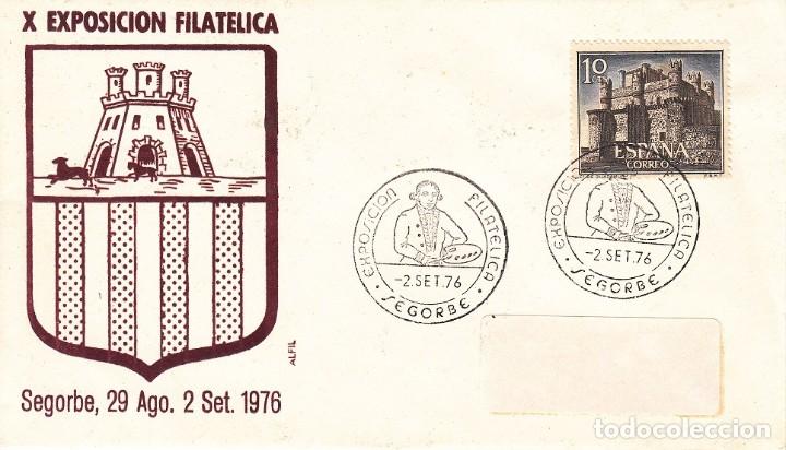 Sellos: SOBRE: 1976 SEGORBE. X EXPOSICION FILATELICA - Foto 1