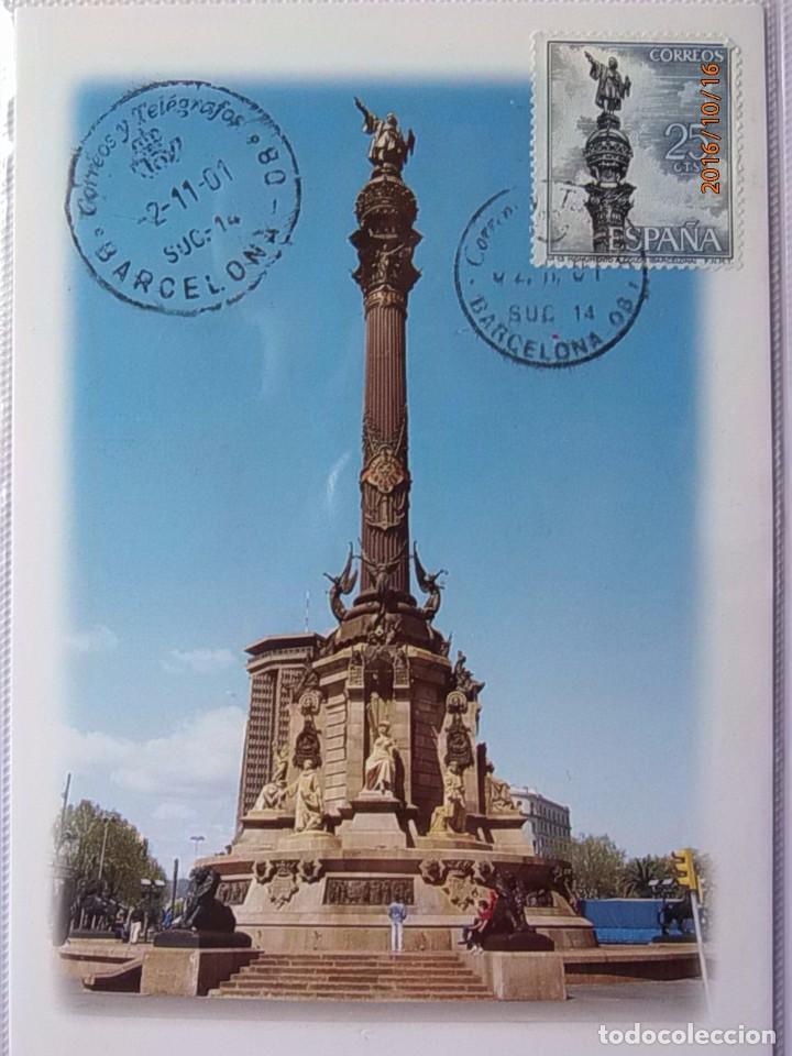 Sellos: TARJETA MAXIMA - CRISTOBAL COL&Oacute;N - BARCELONA - Foto 1