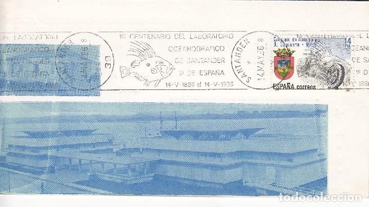 Sellos: SOBRE: 1986 SANTANDER. 1&ordm; CENT. DEL LABORATORIO OCEANOGRAFICO. - Foto 1
