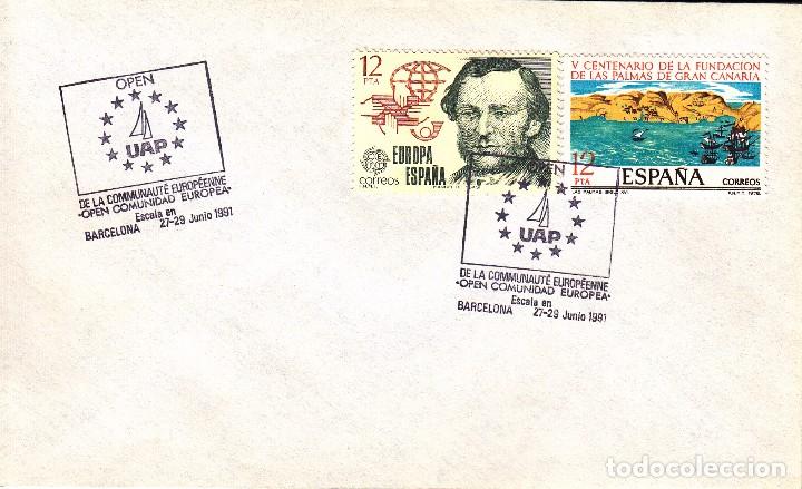 Sellos: SOBRE: 1991 BARCELONA. OPEN UAP - Foto 1