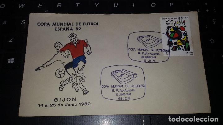 Sellos: SOBRE COPA MUNDIAL DE FUTBOL ESPA&Ntilde;A 82. R.F.A.-AUSTRIA   25 DE JULIO DE 1982.