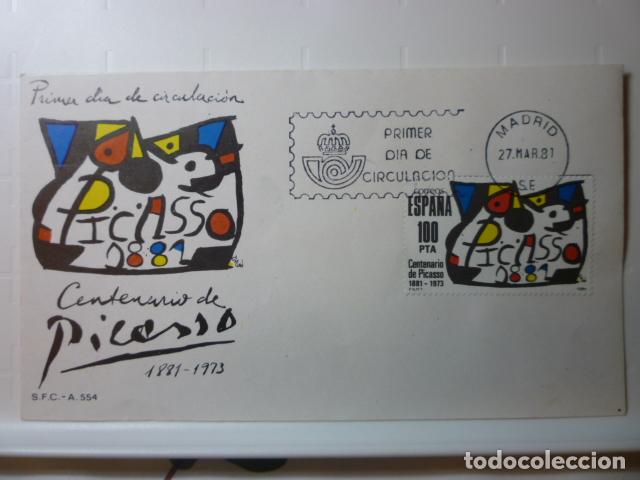 Sellos: SOBRE PRIMER DIA. CENTENARIO DE PICASSO 1981. - Foto 1