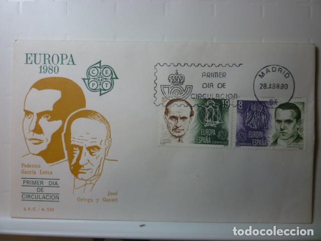 Sellos: SOBRE PRIMER DIA. EUROPA 1980. - Foto 1