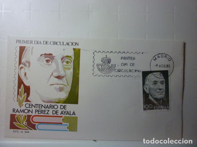 Sellos: SOBRE PRIMER DIA. CENTENARIO DE RAMON PEREZ DE AYALA 1980. - Foto 1