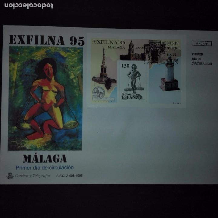 Sellos: ESPA&Ntilde;A.-A&Ntilde;O 1995.- EXFILNA MALAGA - Foto 1