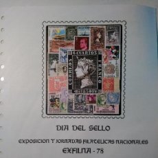 Sellos: DOCUMENTO FILATELICO DE BILBAO 1978. EXFILNA 78. DIA DEL SELLO