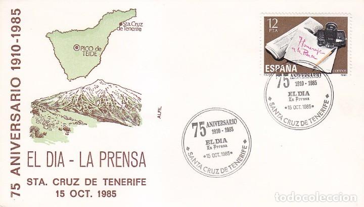Sellos: EL DIA LA PRENSA 75 ANIVERSARIO SANTA CRUZ DE TENERIFE (CANARIAS) 1985 MATASELLOS SOBRE ALFIL TEIDE