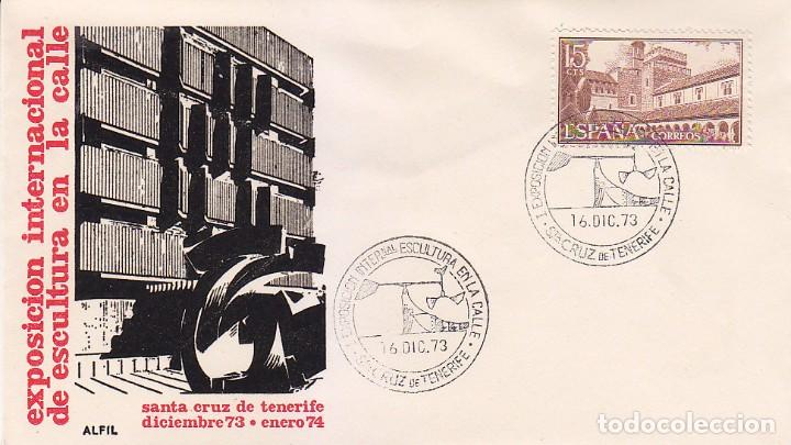 Sellos: ESCULTURA EN LA CALLE I EXPOSICION, SANTA CRUZ DE TENERIFE (CANARIAS) 1973 MATASELLOS EN SOBRE ALFIL