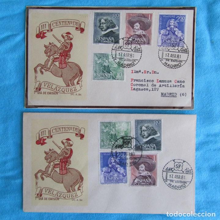 Sellos: 1961. Dos sobres primer d&iacute;a III Centenario de Velazquez
