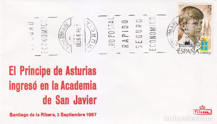 Briefmarken: EL PRINCIPE DE ASTURIAS INGRESO EN LA ACADEMIA SAN JAVIER (MURCIA) 2 SEPTIEMBRE 1987 MATASELLOS RARO
