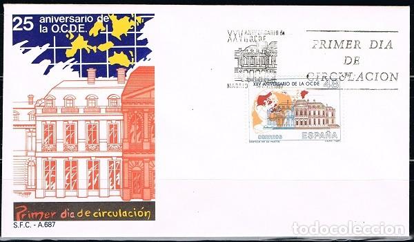 Sellos: [CF7552] Espa&ntilde;a 1987, FDC 25 Aniv. de la O.C.D.E. (NS) - Foto 1