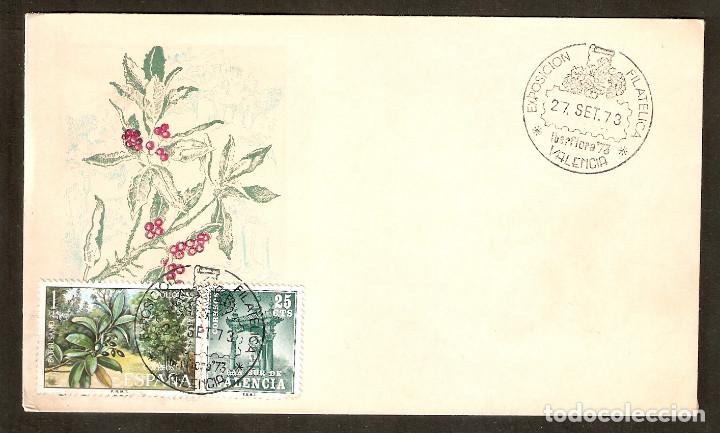 Selos: ESPA&Ntilde;A. 1973. SOBRE FILATELICO IBERFLORA 73. VALENCIA . flores