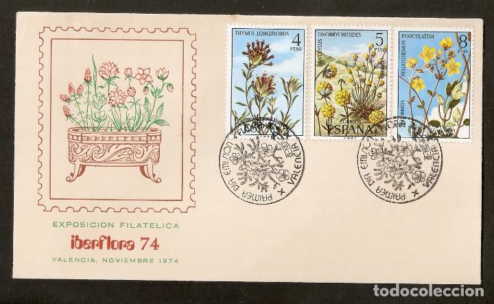 Stamps: ESPA&Ntilde;A. 1974. SOBRE FILATELICO IBERFLORA 74. VALENCIA .