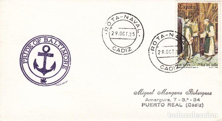 Sellos: SOBRE: 1985 ROTA NAVAL. PRIDE OF BALTIMORE - Foto 1