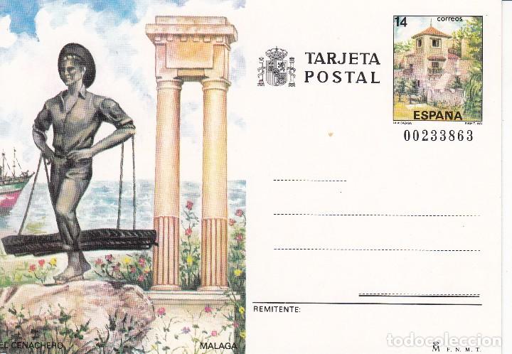 Sellos: TARJETA POSTAL: 1987 MALAGA. EL CENACHERO - Foto 1
