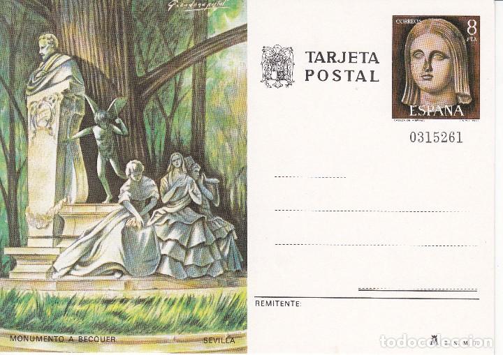 Sellos: TARJETA POSTAL: 1978 SEVILLA. MONUMENTO A BECOUER - Foto 1