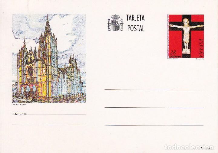 Sellos: TARJETA POSTAL: 1993 LEON. CATEDRAL - Foto 1