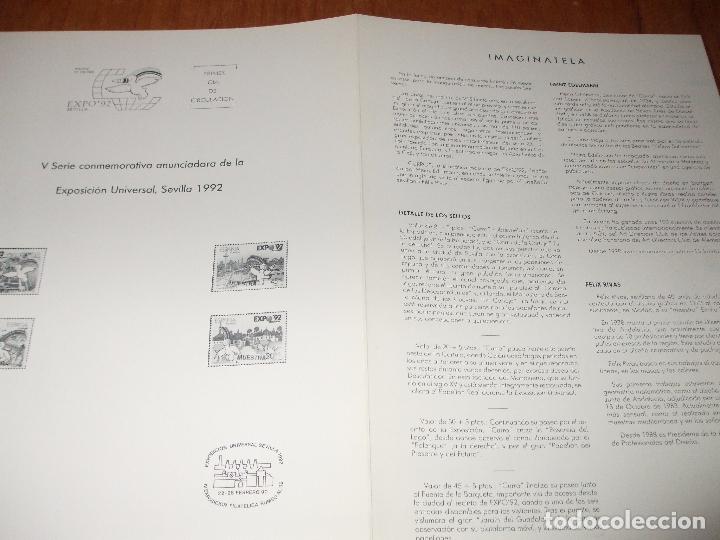 Sellos: .documento oficial expo 92 n&ordm; 3, variedad sin n&ordm; de tirada en nuevo, IV rumbo al 92, + foto